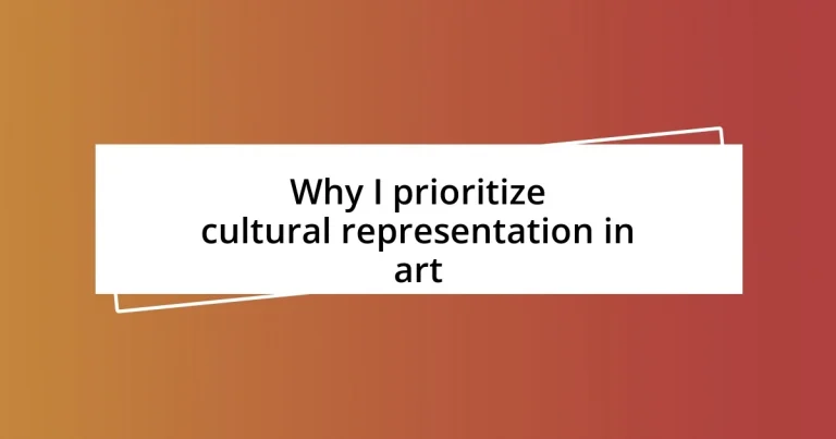 Why I prioritize cultural representation in art