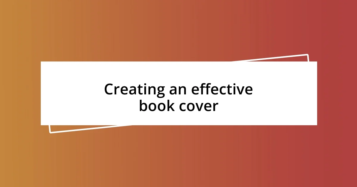 Creating an effective book cover